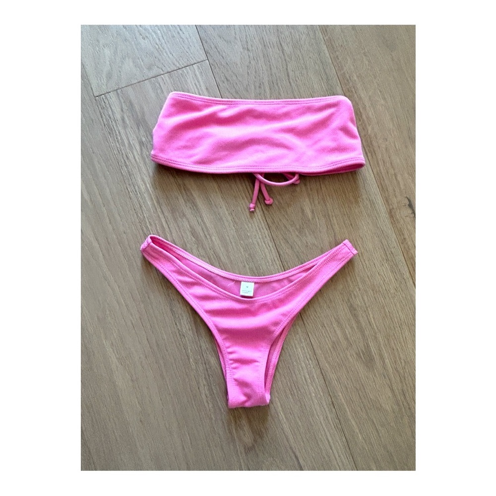Pink Strapless Bikini set